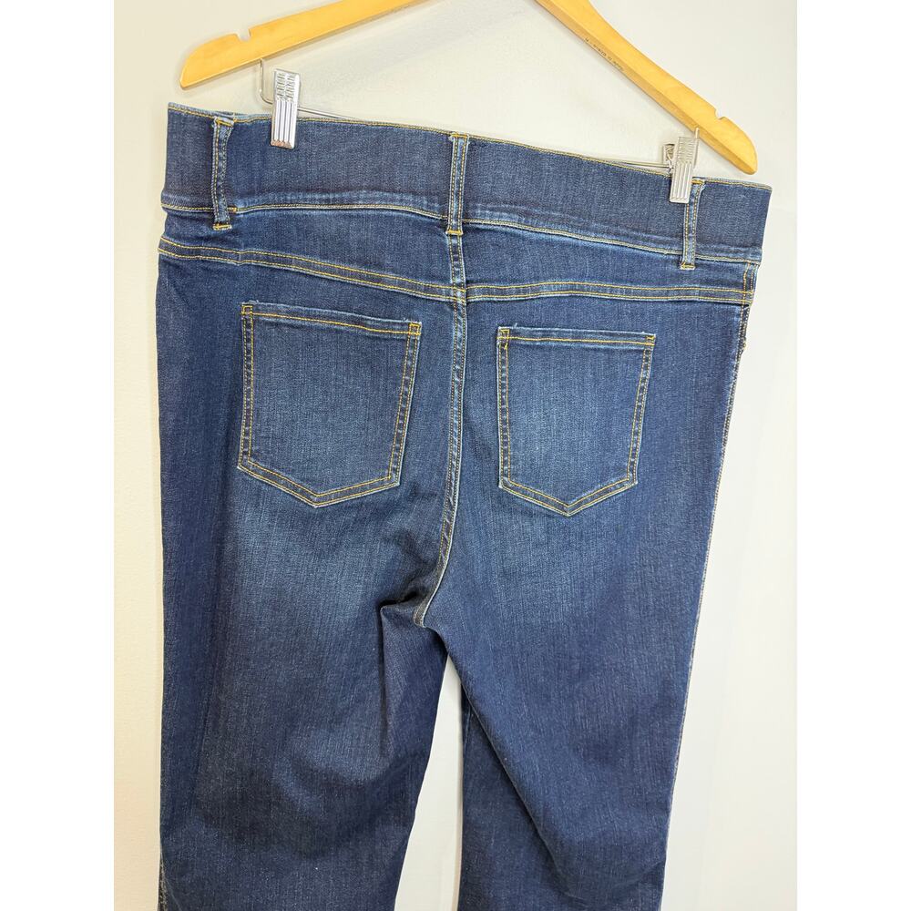 Spanx Flare Jeans Wide Leg Pull-on High rise Stretch Women's 1X Blue - Picture 4 of 9